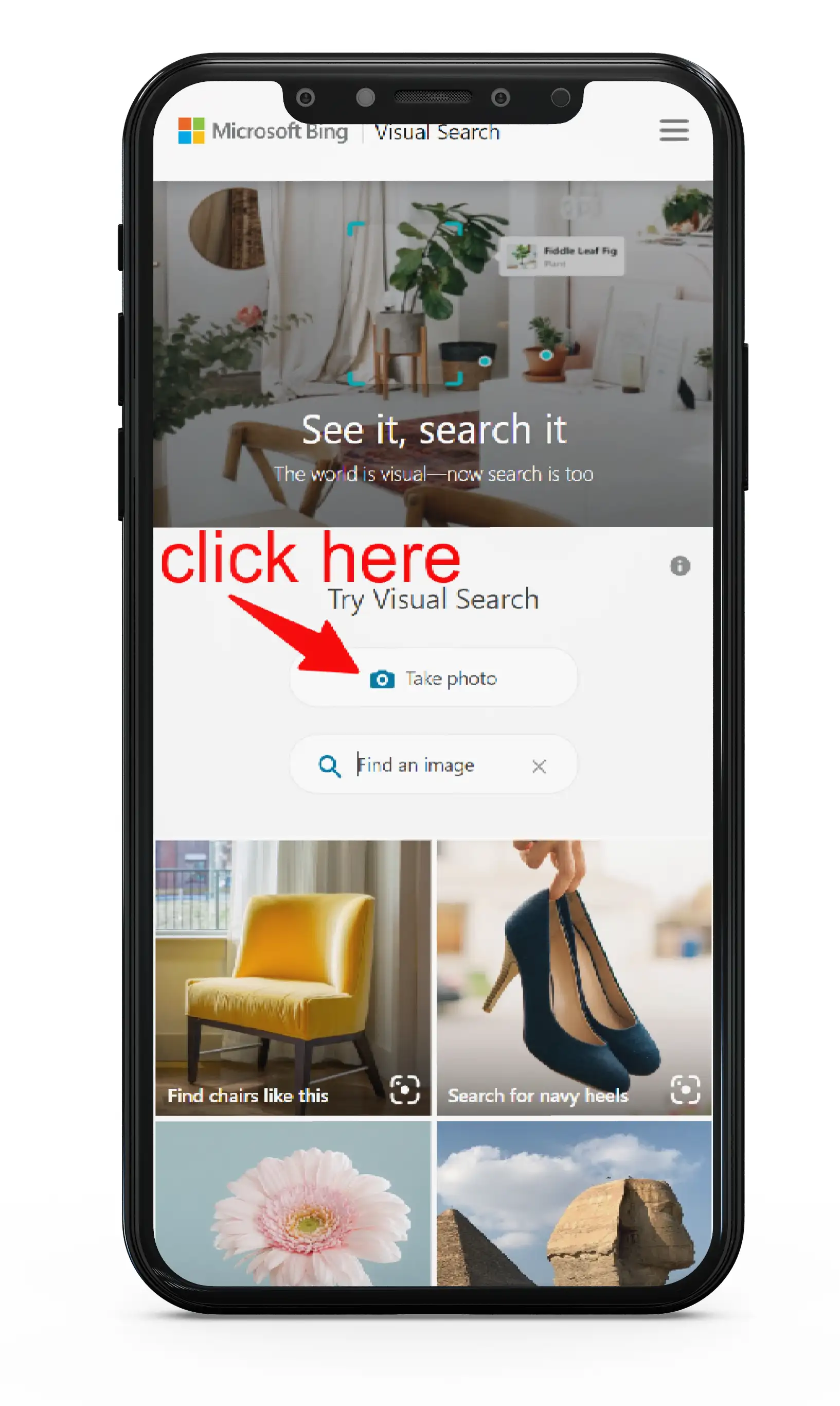 Bing Images Reverse Image Search on Mobile