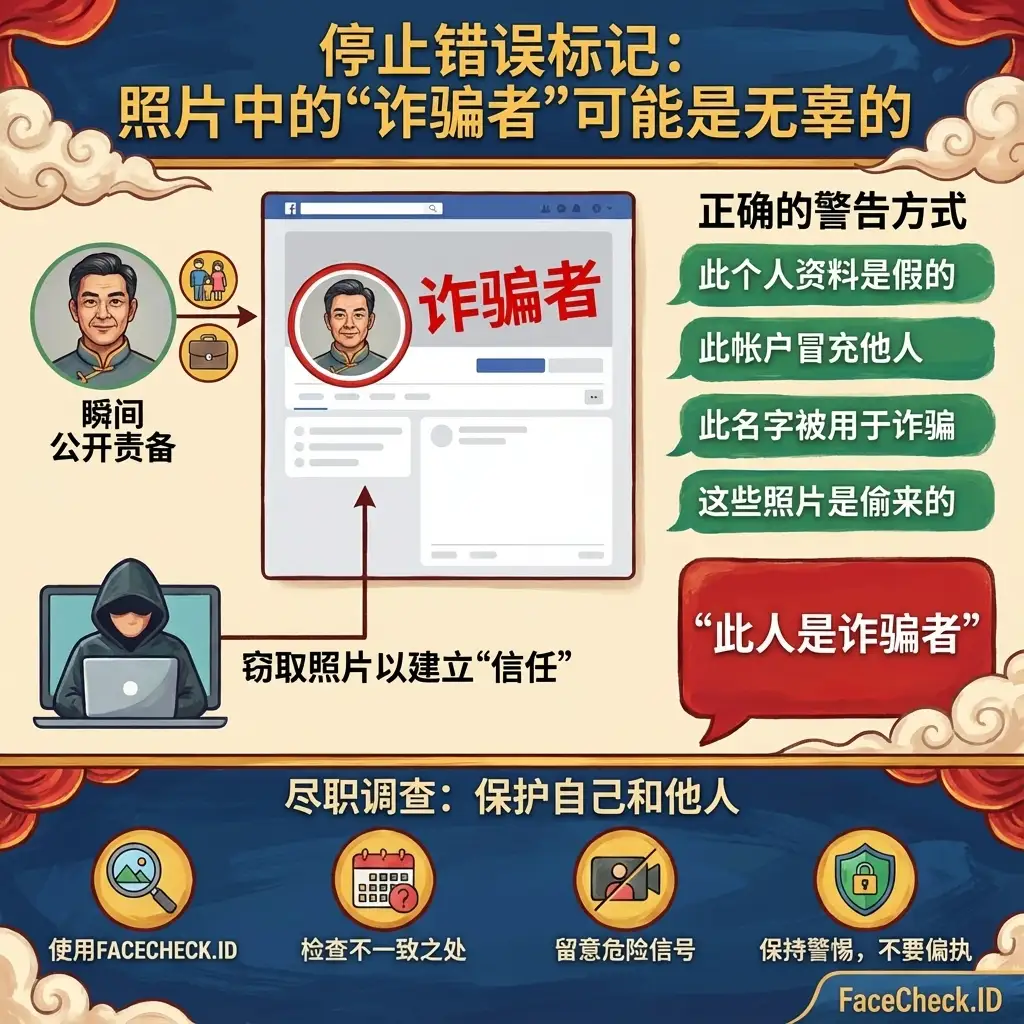 正在进行反向图片搜索以验证可疑社交媒体头像的人