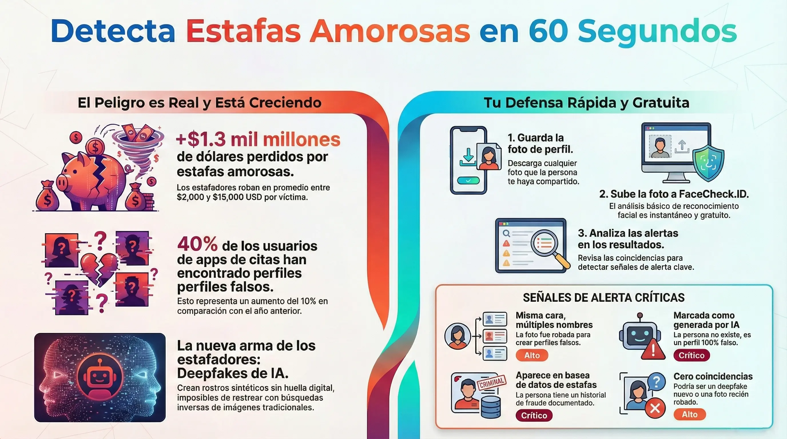 Spot a catfish online in 60 seconds - Infographics