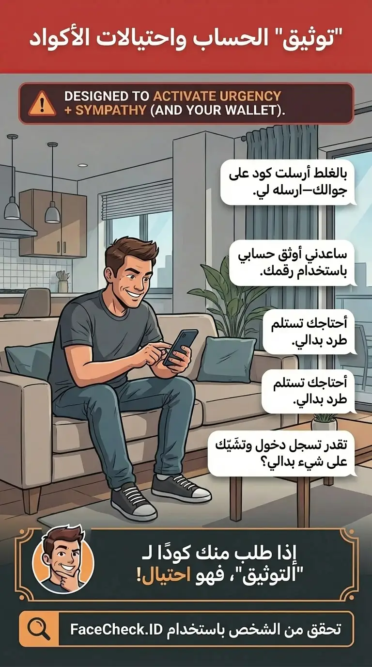 إنفوجرافيك عن احتيالات توثيق الحساب وحيل الأكواد لمرة واحدة