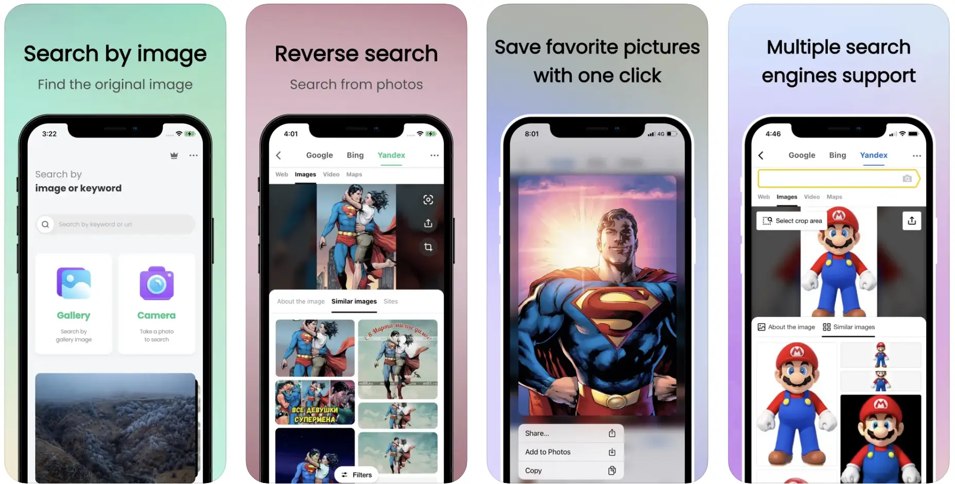 Search By Image App - supports Google, Bing, Yandex and more...