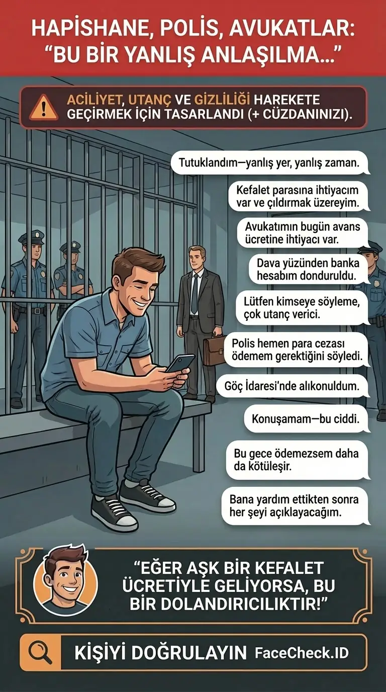 “Bu bir yanlış anlaşılma” aciliyet ve gizlilik kullanan hapishane, polis ve avukat dolandırıcılıkları hakkında infografik