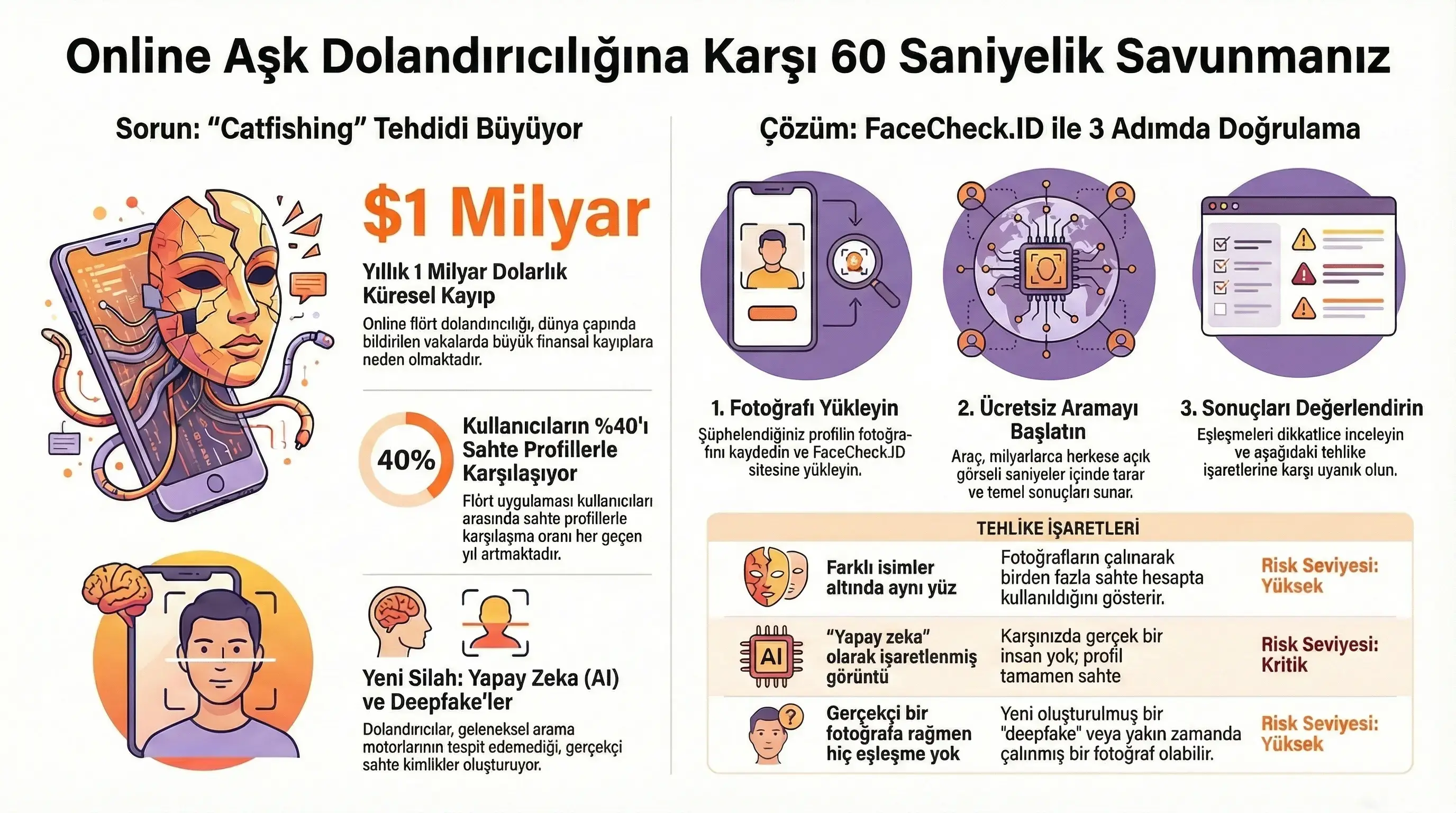 Spot a catfish online in 60 seconds - Infographics