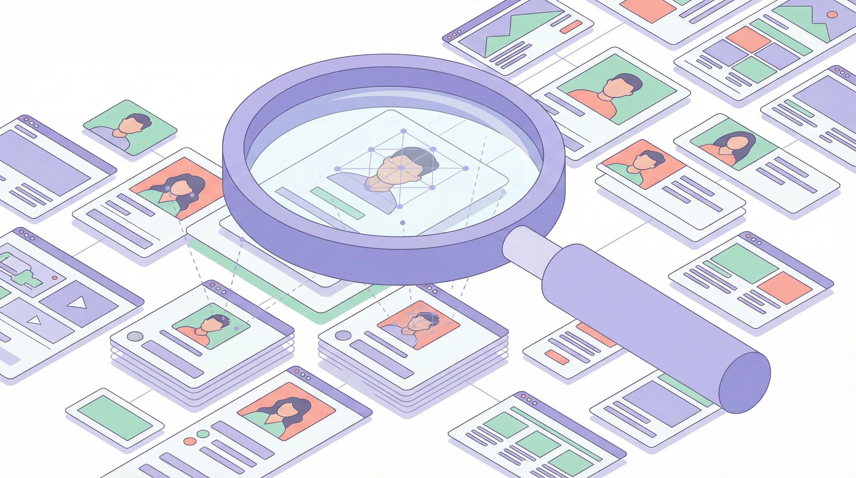 Person researching face search tools on their laptop, comparing pricing pages with a concerned expression