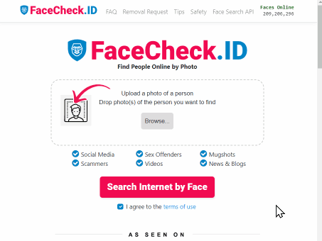 FaceCheck.ID is made to search faces on social media