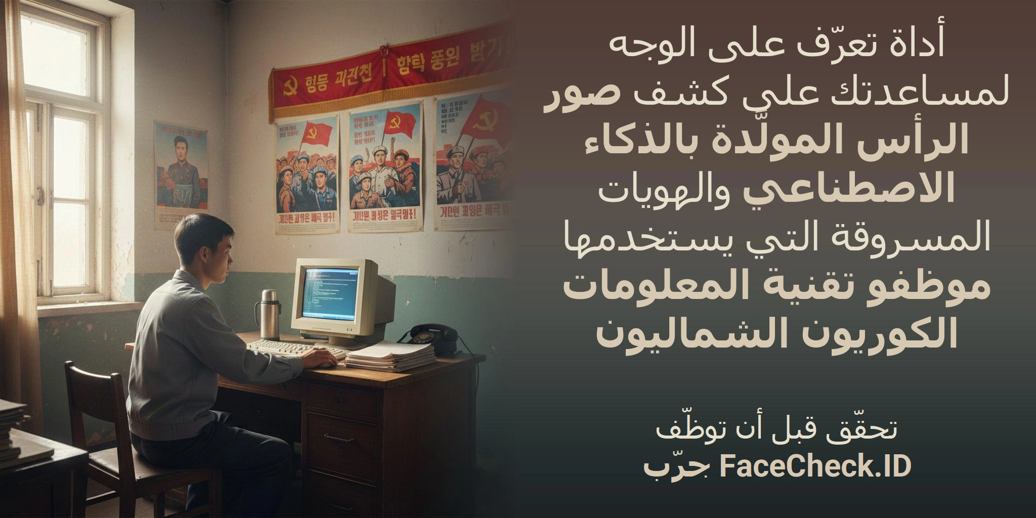 أداة تعرّف على الوجه لمساعدتك على كشف صور الرأس المولَّدة بالذكاء الاصطناعي والهويات المسروقة التي يستخدمها موظفو تقنية المعلومات الكوريون الشماليون تحقّق قبل أن توظّفجرّب FaceCheck.ID