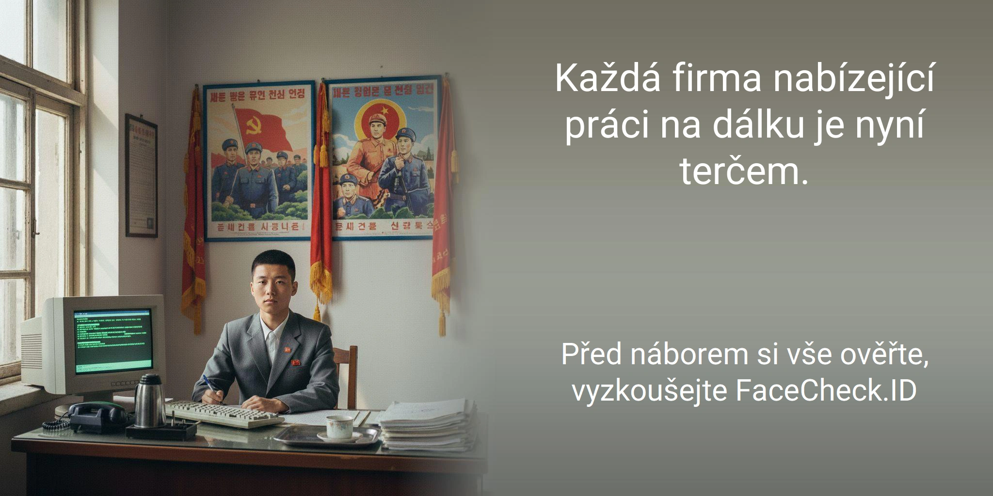 Každá firma nabízející práci na dálku je nyní terčem. Před náborem si vše ověřte, vyzkoušejte FaceCheck.ID