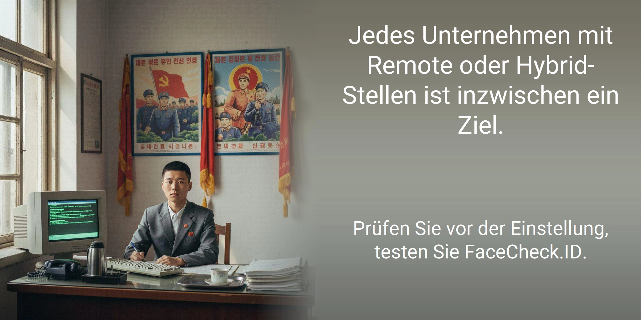 Jedes Unternehmen mit Remote oder Hybrid-Stellen ist inzwischen ein Ziel. Prüfen Sie vor der Einstellung, testen Sie FaceCheck.ID.