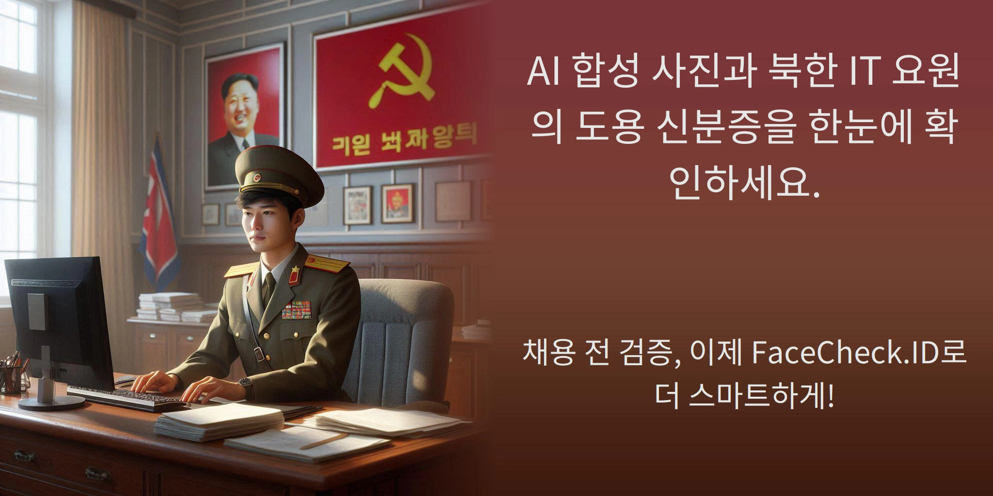AI 합성 사진과 북한 IT 요원의 도용 신분증을 한눈에 확인하세요. 채용 전 검증, 이제 FaceCheck.ID로 더 스마트하게!