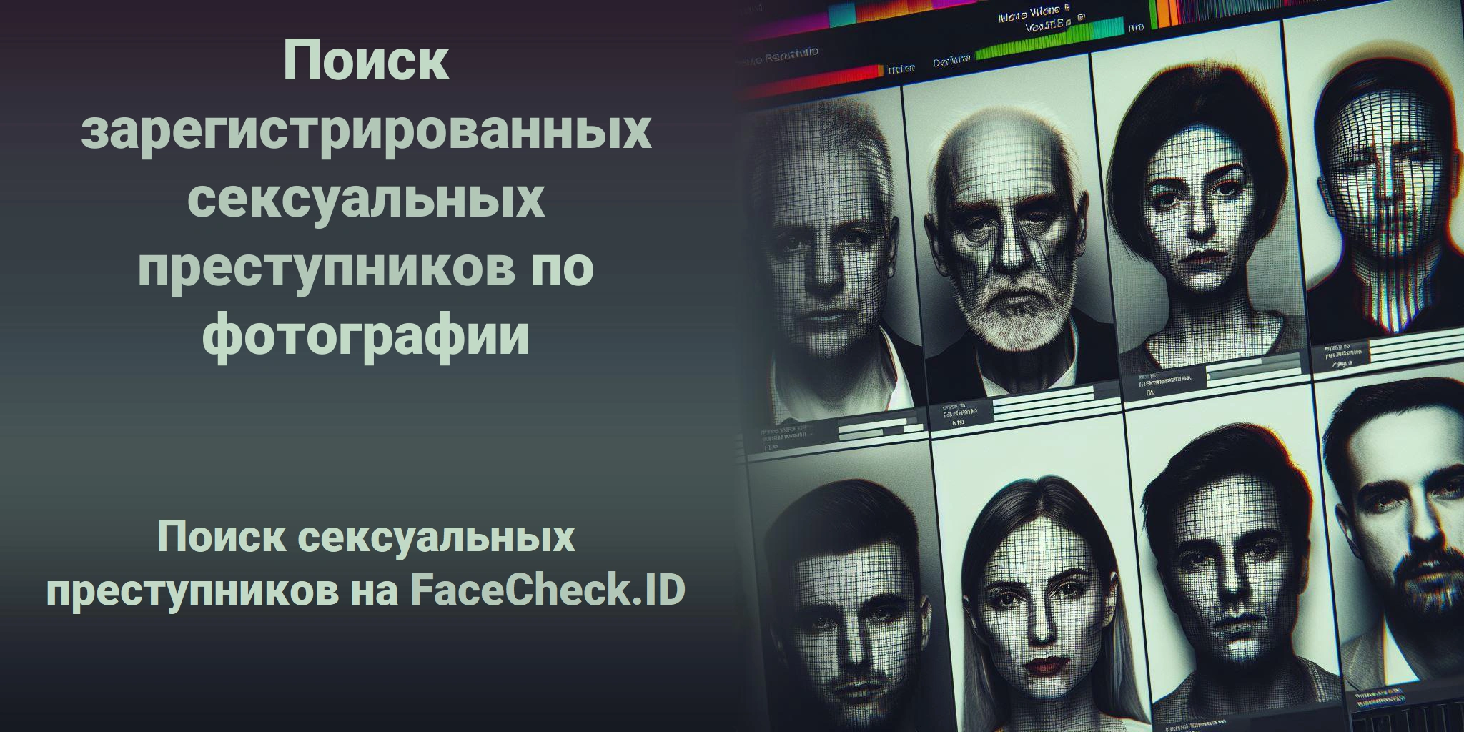 Поиск зарегистрированных сексуальных преступников по фотографии  Поиск сексуальных преступников на FaceCheck.ID 