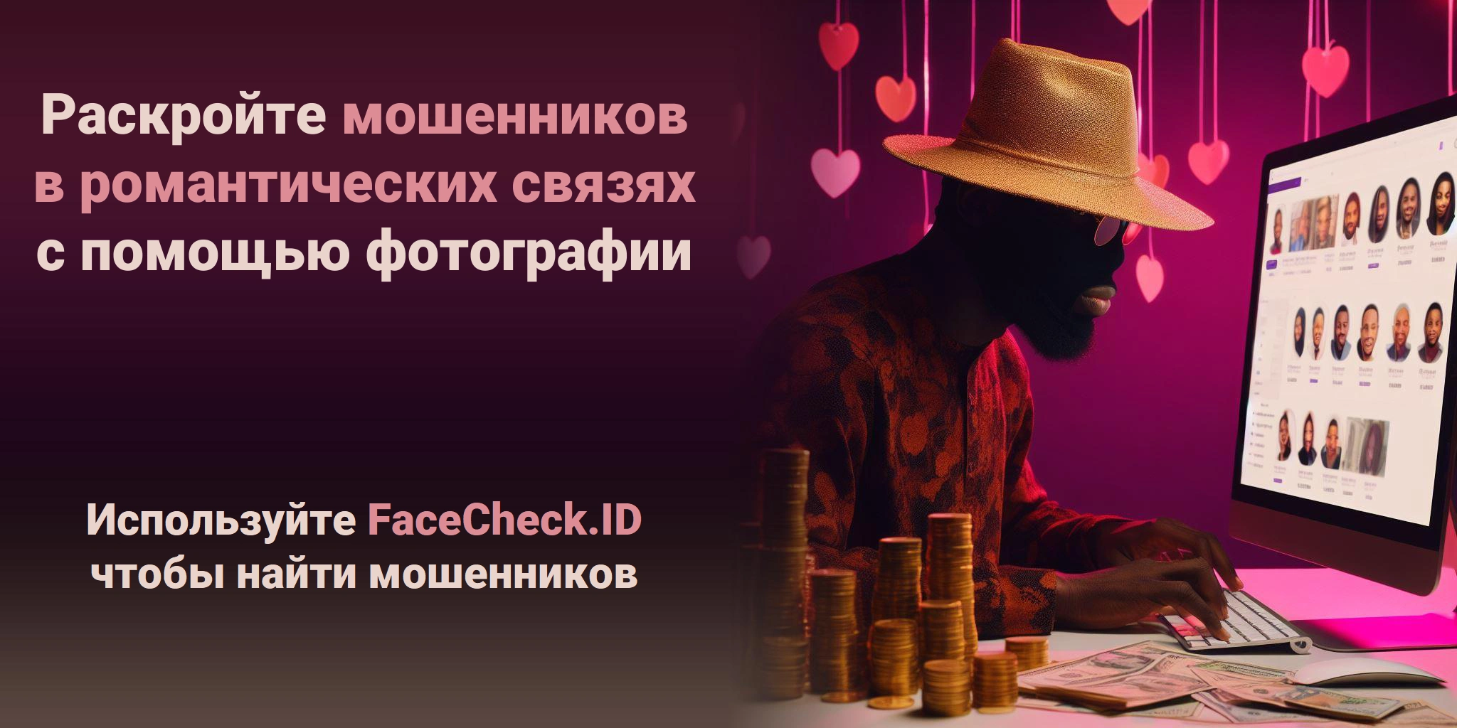 Раскройте мошенников в романтических связях с помощью фотографии Используйте FaceCheck.ID чтобы найти мошенников