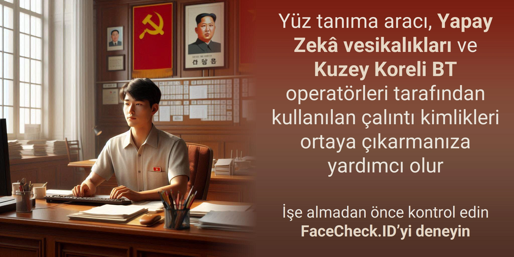 Yüz tanıma aracı, Yapay Zekâ vesikalıkları ve Kuzey Koreli BT operatörleri tarafından kullanılan çalıntı kimlikleri ortaya çıkarmanıza yardımcı olur İşe almadan önce kontrol edinFaceCheck.ID’yi deneyin