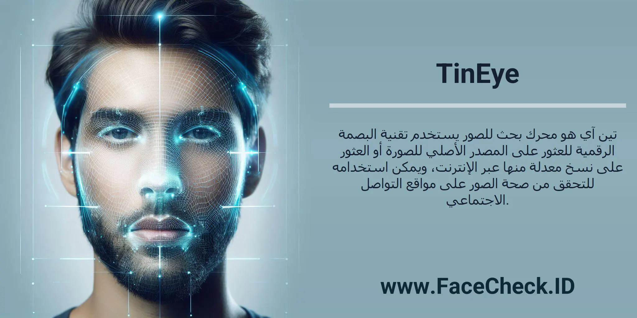 تين آي هو محرك بحث للصور يستخدم تقنية البصمة الرقمية للعثور على المصدر الأصلي للصورة أو العثور على نسخ معدلة منها عبر الإنترنت، ويمكن استخدامه للتحقق من صحة الصور على مواقع التواصل الاجتماعي.