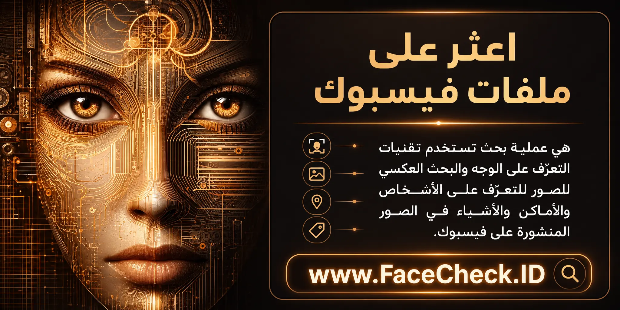 ثور على ملفات فيسبوك هو عملية بحث تستخدم تقنيات التعرف على الوجه والبحث العكسي للصور للتعرف على الأشخاص والأماكن والأشياء في الصور المشاركة على فيسبوك.