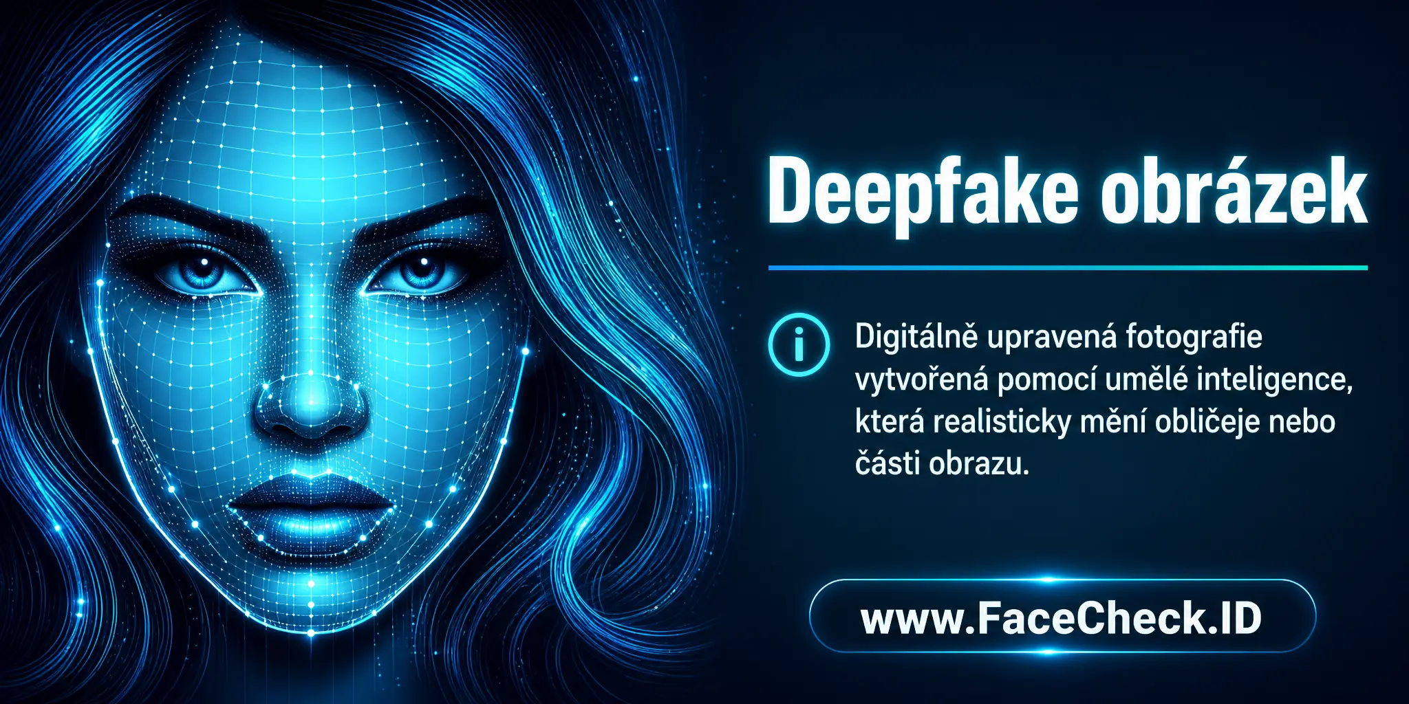 Deepfake obrázek je digitálně upravená fotografie vytvořená pomocí umělé inteligence, která realisticky mění obličeje nebo části obrazu.