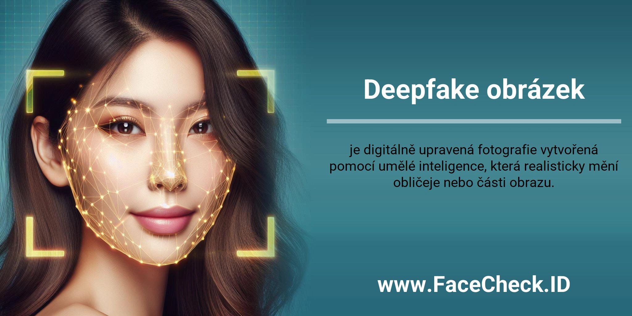 Deepfake obrázek je digitálně upravená fotografie vytvořená pomocí umělé inteligence, která realisticky mění obličeje nebo části obrazu.