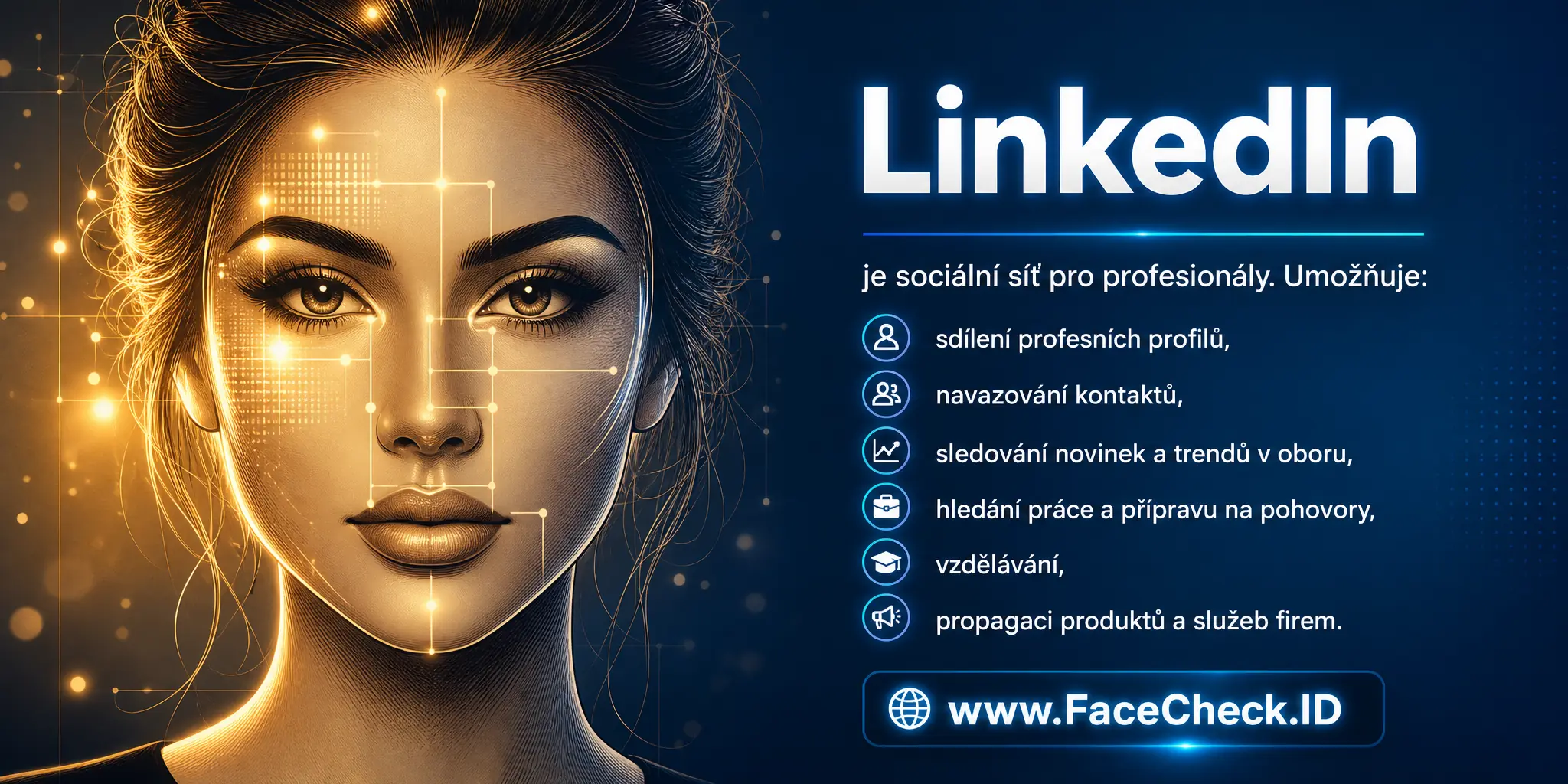 LinkedIn je sociální síť pro profesionály, která umožňuje sdílení profesních profilů, navazování kontaktů, sledování novinek a trendů v oboru, hledání práce, přípravu na pohovory, vzdělávání a propagaci produktů a služeb podniků.