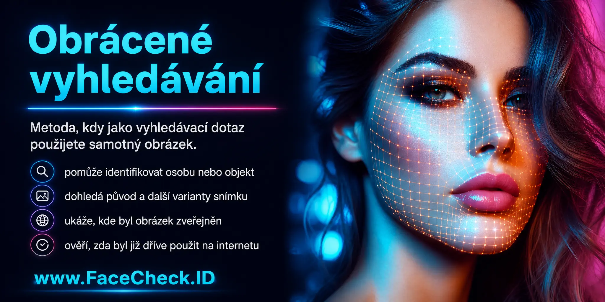 Obrácené vyhledávání je proces, kdy se obrázek používá jako vstup pro vyhledávací dotaz, což umožňuje identifikovat osoby, najít původ obrázku, jeho varianty, umístění nebo zjistit, zda byl obrázek již dříve na internetu použit.