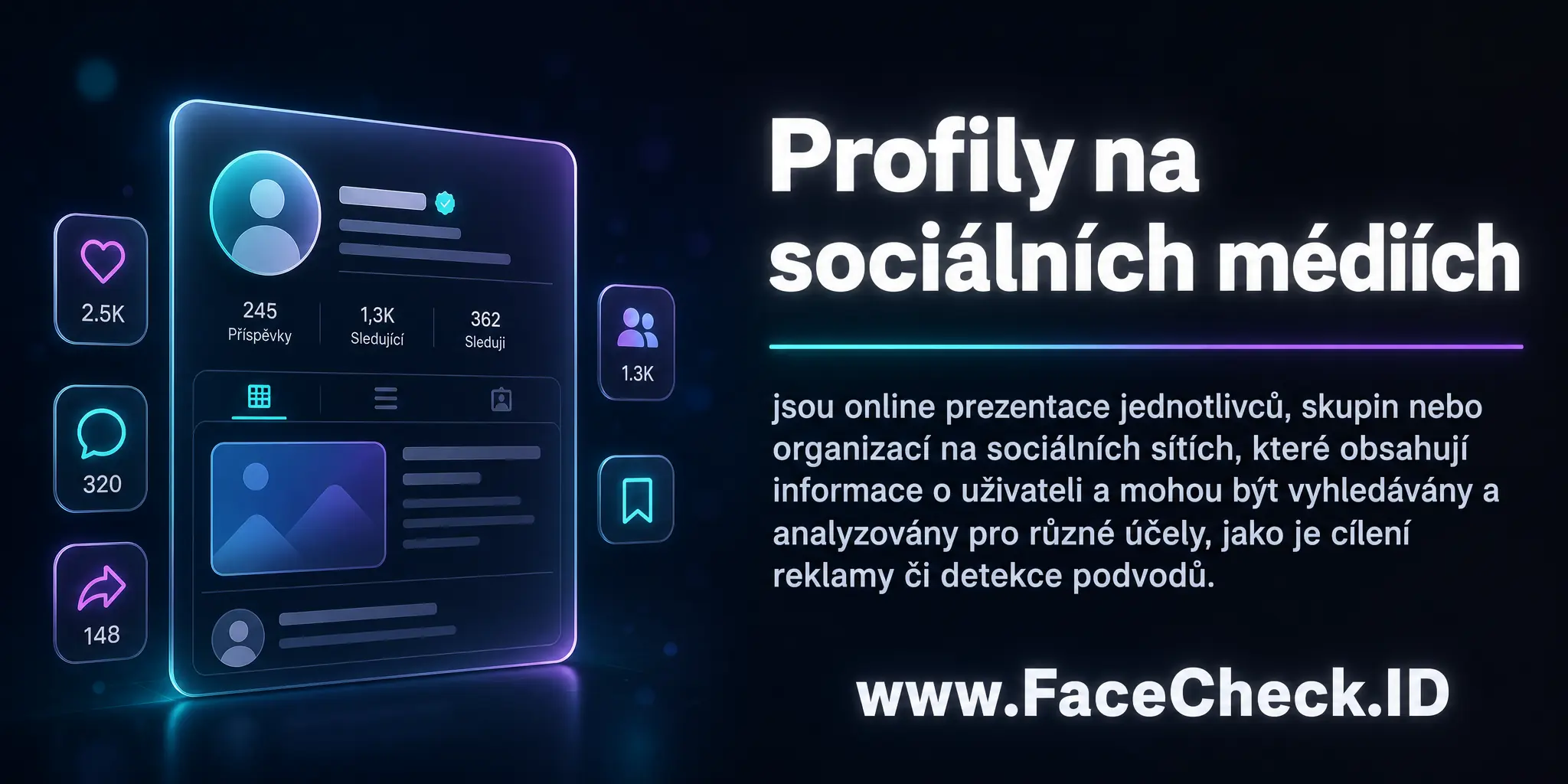 Profily na sociálních médiích jsou online prezentace jednotlivců, skupin nebo organizací na sociálních sítích, které obsahují informace o uživateli a mohou být vyhledávány a analyzovány pro různé účely, jako je cílení reklamy či detekce podvodů.
