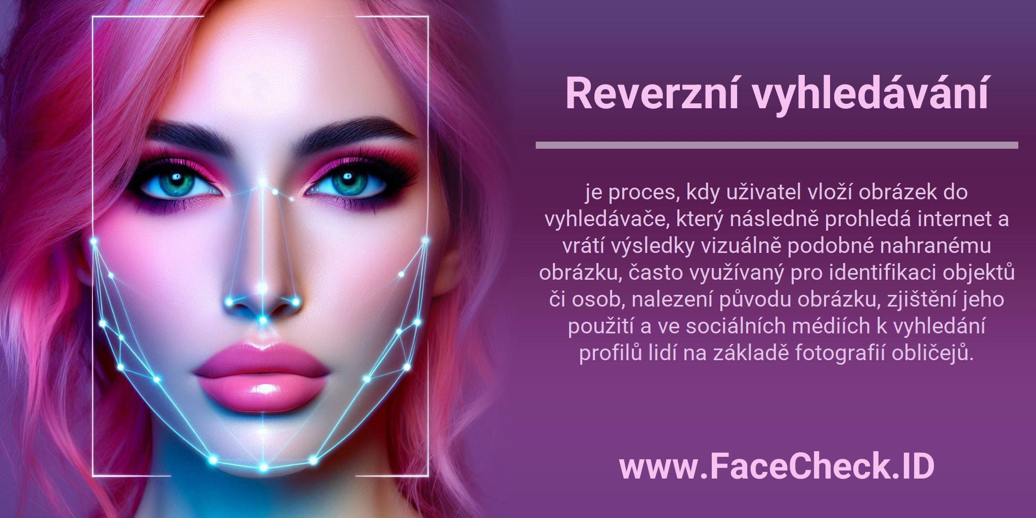 Reverzní vyhledávání je proces, kdy uživatel vloží obrázek do vyhledávače, který následně prohledá internet a vrátí výsledky vizuálně podobné nahranému obrázku, často využívaný pro identifikaci objektů či osob, nalezení původu obrázku, zjištění jeho použití a ve sociálních médiích k vyhledání profilů lidí na základě fotografií obličejů.

