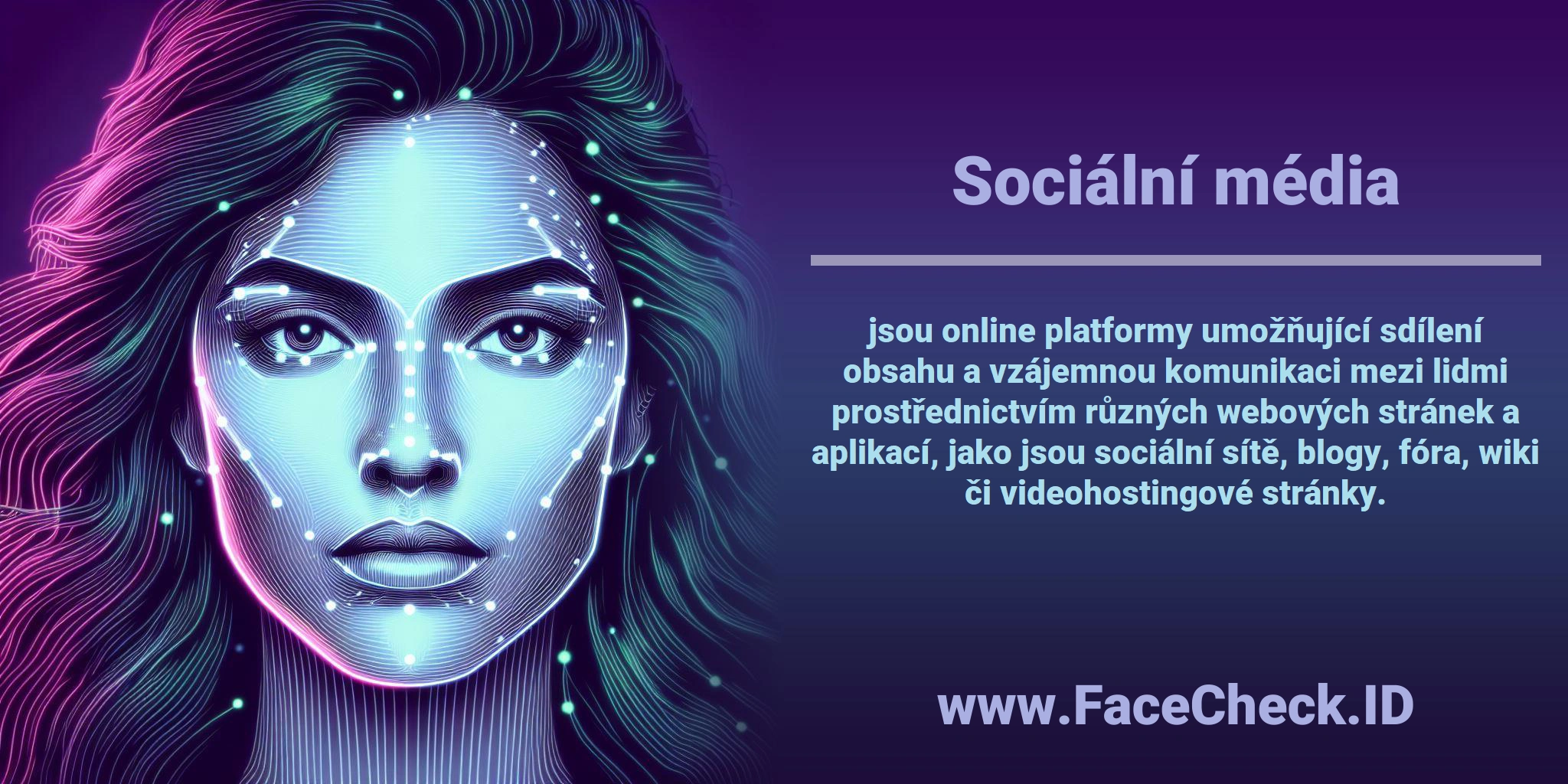 <b>Sociální média</b> jsou online platformy umožňující sdílení obsahu a vzájemnou komunikaci mezi lidmi prostřednictvím různých webových stránek a aplikací, jako jsou sociální sítě, blogy, fóra, wiki či videohostingové stránky.