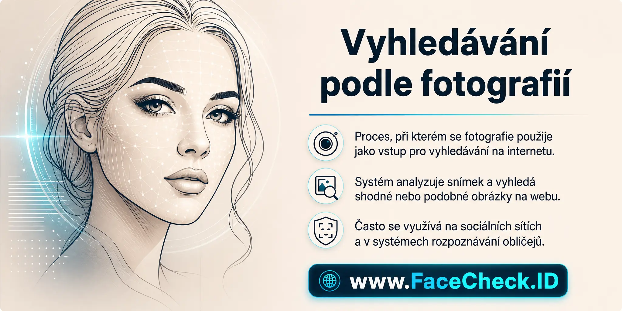 Vyhledávání podle fotografií je proces, kdy se obrázek používá jako vstup pro vyhledávání na internetu, kde systém analyzuje fotografii a hledá shodné nebo podobné obrázky na webu, často využívaný na sociálních médiích a v systémech rozpoznávání obličejů.