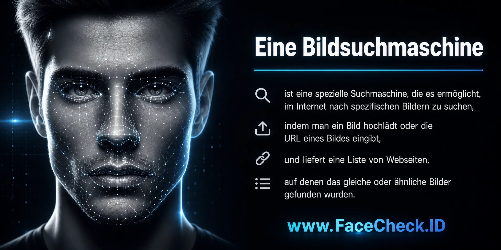 Eine Bildsuchmaschine ist eine spezielle Suchmaschine, die es ermöglicht, im Internet nach spezifischen Bildern zu suchen, indem man ein Bild hochlädt oder die URL eines Bildes eingibt, und liefert eine Liste von Webseiten, auf denen das gleiche oder ähnliche Bilder gefunden wurden.
