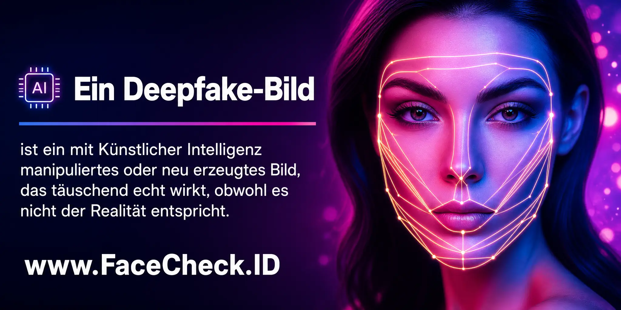 Ein Deepfake-Bild ist ein mit Künstlicher Intelligenz manipuliertes oder neu erzeugtes Bild, das täuschend echt wirkt, obwohl es nicht der Realität entspricht.