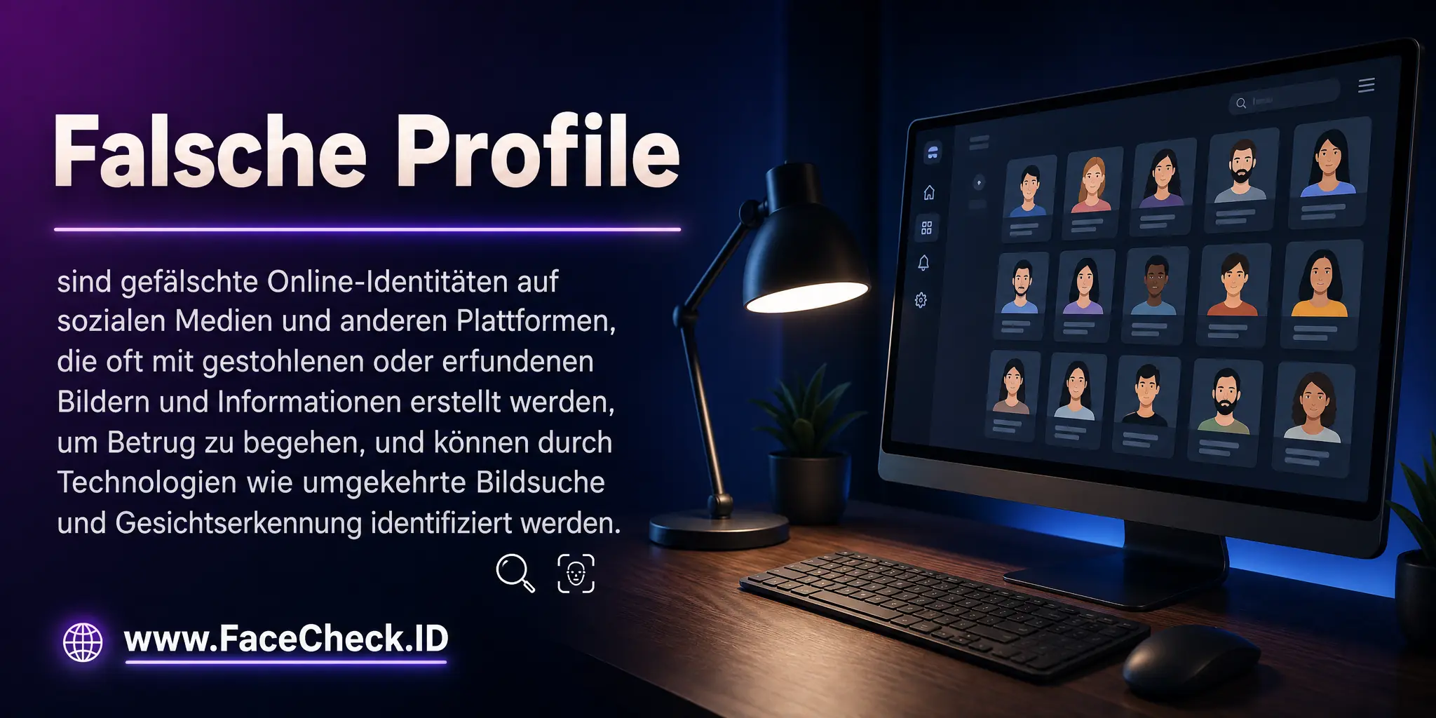 Falsche Profile sind gefälschte Online-Identitäten auf sozialen Medien und anderen Plattformen, die oft mit gestohlenen oder erfundenen Bildern und Informationen erstellt werden, um Betrug zu begehen, und können durch Technologien wie umgekehrte Bildsuche und Gesichtserkennung identifiziert werden.