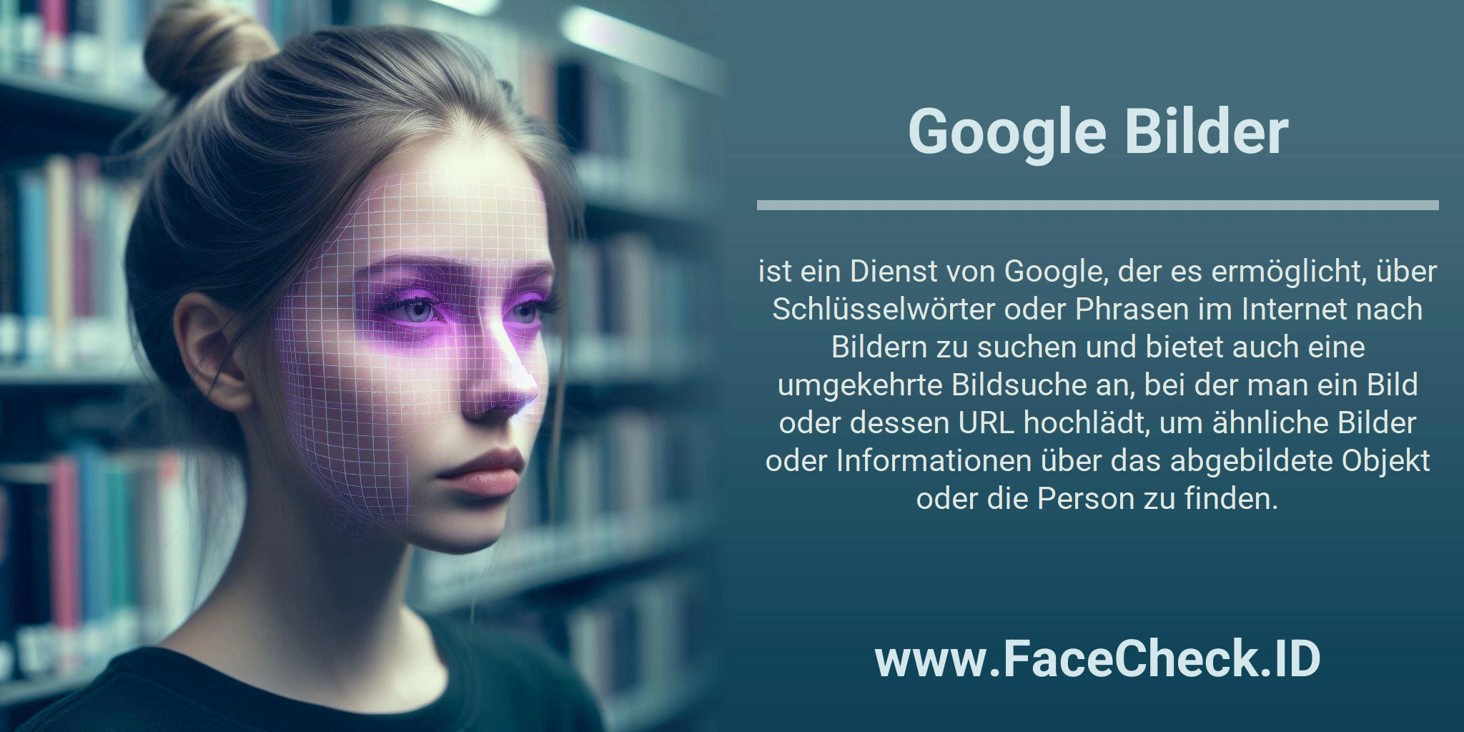 Google Bilder ist ein Dienst von Google, der es ermöglicht, über Schlüsselwörter oder Phrasen im Internet nach Bildern zu suchen und bietet auch eine umgekehrte Bildsuche an, bei der man ein Bild oder dessen URL hochlädt, um ähnliche Bilder oder Informationen über das abgebildete Objekt oder die Person zu finden.