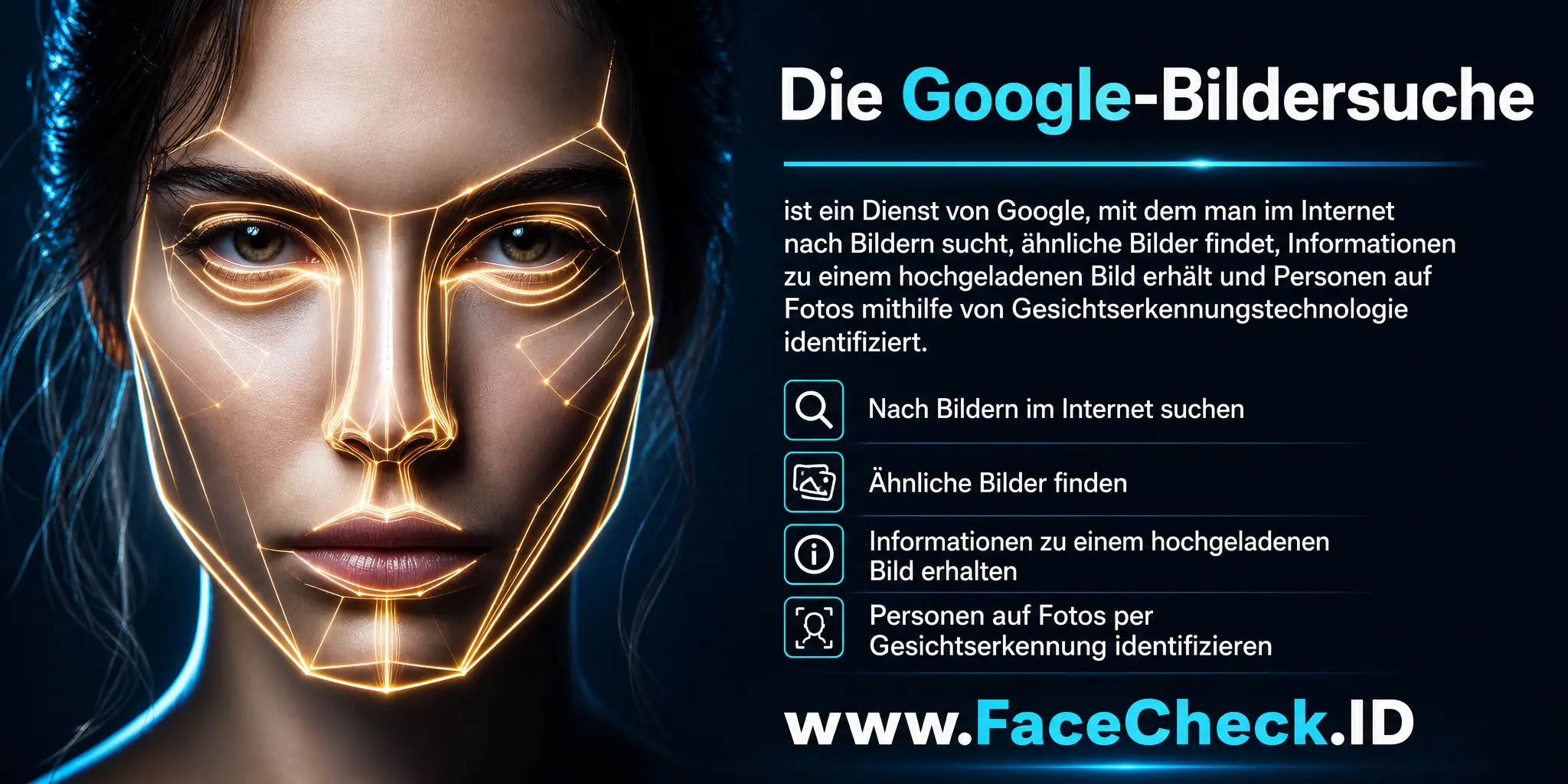 Die Google Bildersuche ist ein Service von Google, der es ermöglicht, im Internet nach Bildern zu suchen, ähnliche Bilder zu finden, Informationen über ein hochgeladenes Bild zu erhalten und Personen auf Bildern mittels Gesichtserkennungstechnologie zu identifizieren.