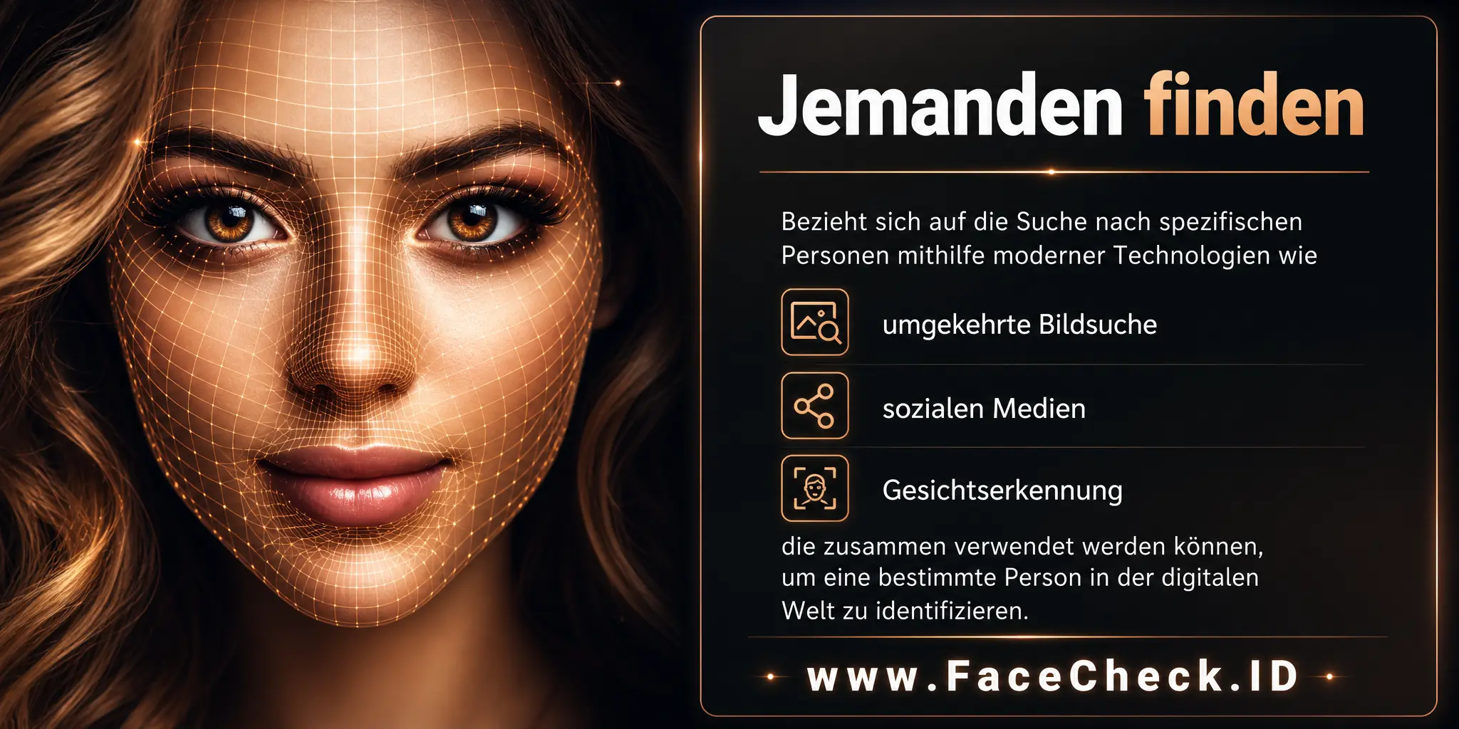 Jemanden Finden bezieht sich auf die Suche nach spezifischen Personen mithilfe von Technologien wie umgekehrter Bildsuche, sozialen Medien und Gesichtserkennungssuche, die zusammen verwendet werden können, um eine bestimmte Person in der digitalen Welt zu identifizieren.