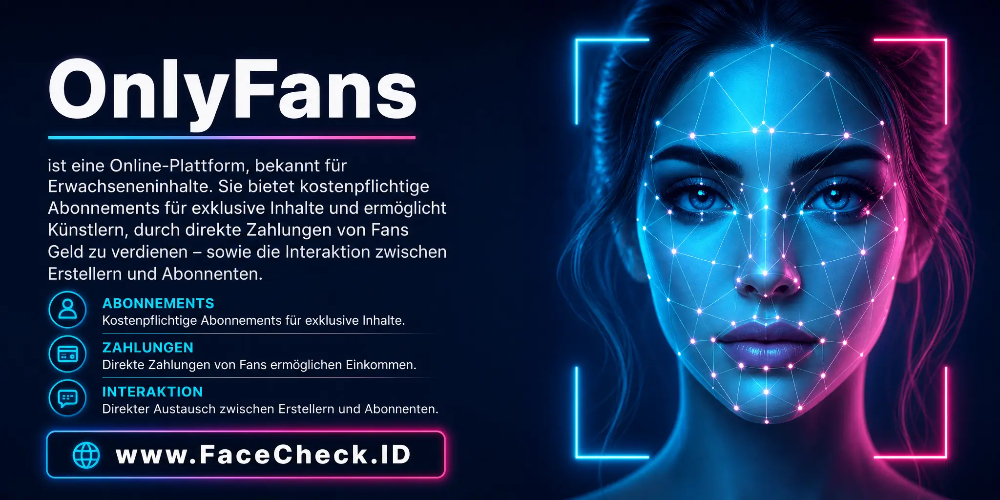 OnlyFans ist eine Online-Plattform, bekannt für Erwachseneninhalte, die kostenpflichtige Abonnements für exklusive Inhalte anbietet und Künstlern ermöglicht, durch direkte Zahlungen von Fans Geld zu verdienen, sowie die Interaktion zwischen Erstellern und Abonnenten.