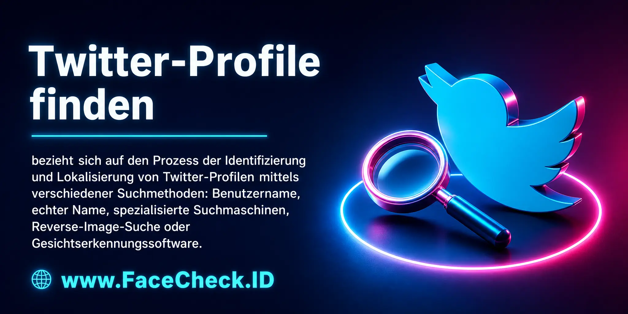 Twitter-Profile Finden bezieht sich auf den Prozess der Identifizierung und Lokalisierung von Twitter-Profilen durch unterschiedliche Suchmethoden wie Benutzername, echter Name, spezielle Suchmaschinen, Reverse-Image-Suche oder Gesichtserkennungssoftware.
