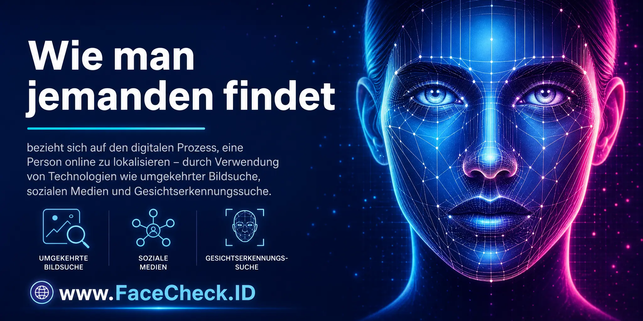 Wie man jemanden findet bezieht sich auf den digitalen Prozess, eine Person online zu lokalisieren, durch Verwendung von Technologien wie umgekehrter Bildsuche, sozialen Medien und Gesichtserkennungssuche.