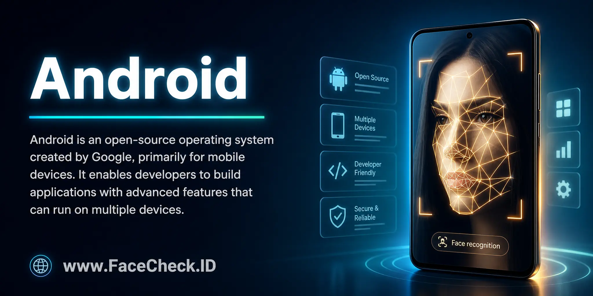 Android is an open-source operating system created by Google, mainly used for mobile devices, that allows developers to create applications with various advanced features that can run on multiple devices.