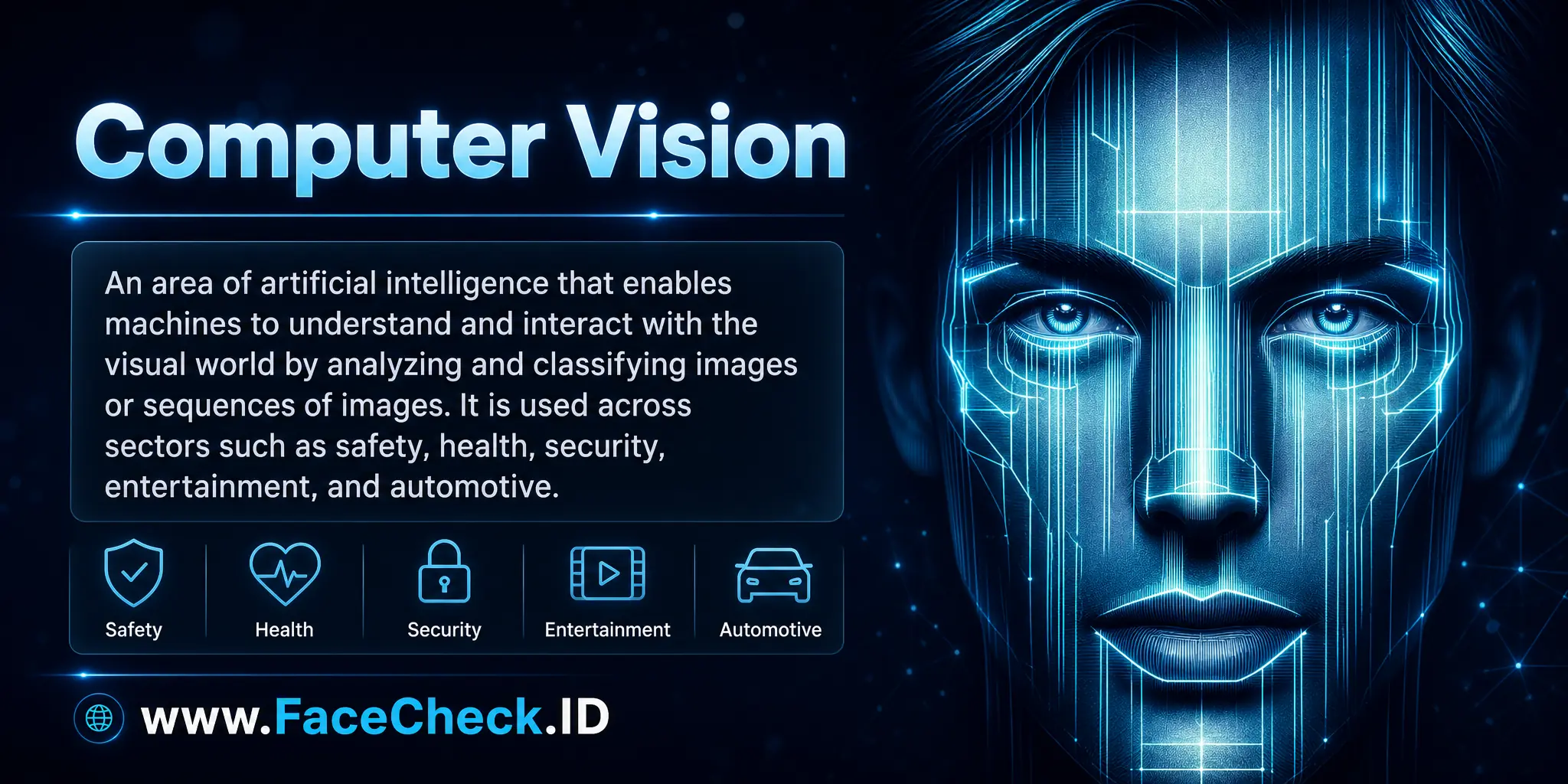 Computer Vision is an area of artificial intelligence that allows machines to understand and interact with the visual world by analyzing and classifying images or sequences of images, and is used in various sectors such as safety, health, security, entertainment, and automotive.