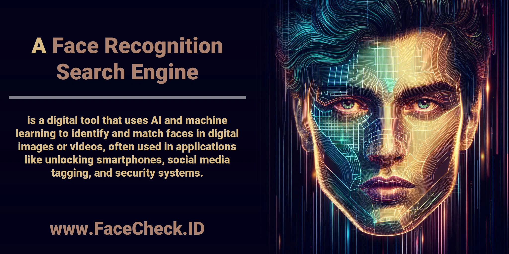 A <b>Face Recognition Search Engine</b> is a digital tool that uses AI and machine learning to identify and match faces in digital images or videos, often used in applications like unlocking smartphones, social media tagging, and security systems.