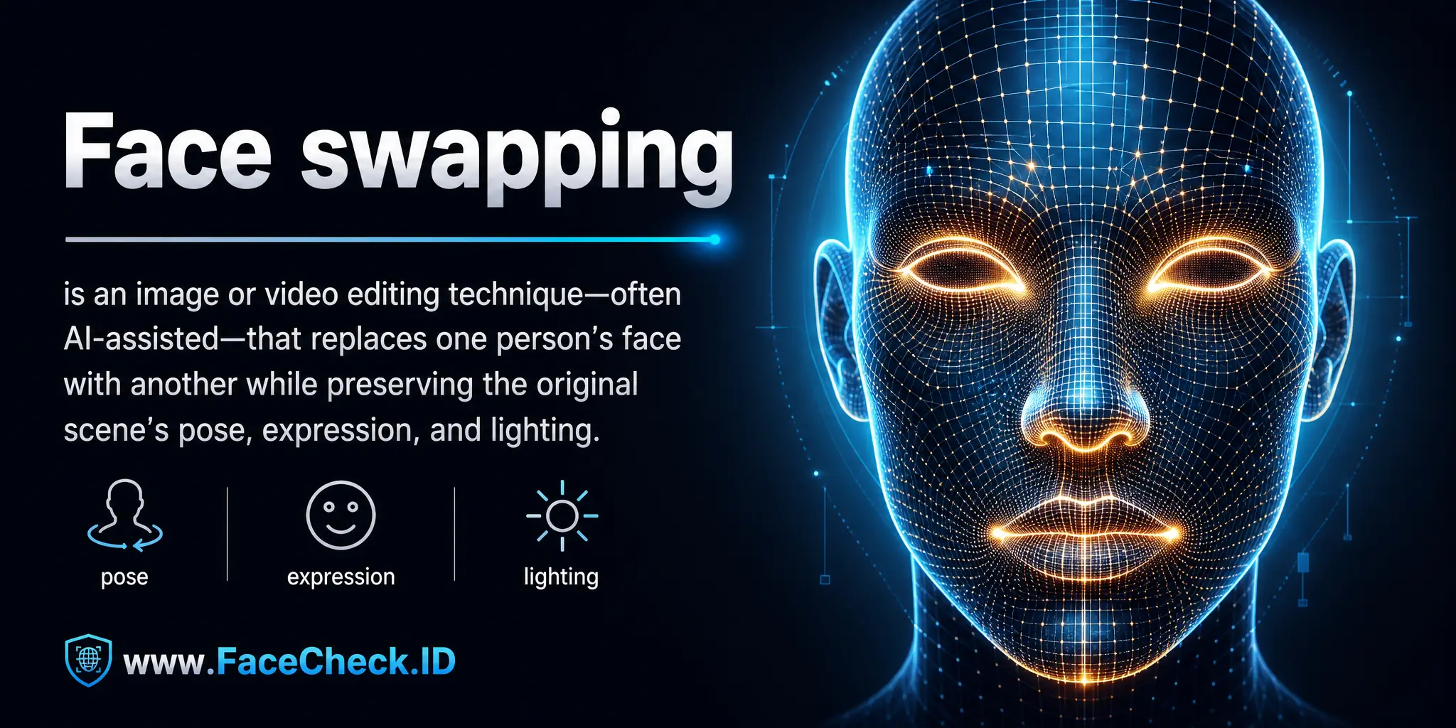 Face swapping is an image or video editing technique—often AI-assisted—that replaces one person’s face with another while preserving the original scene’s pose, expression, and lighting.