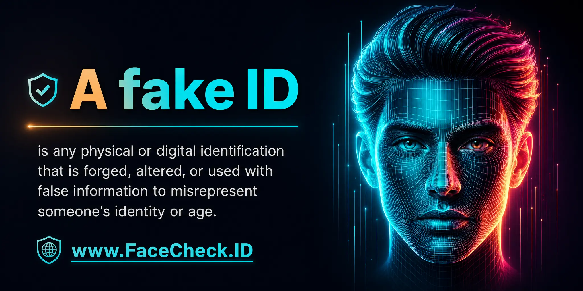 A fake ID is any physical or digital identification that is forged, altered, or used with false information to misrepresent someone’s identity or age.