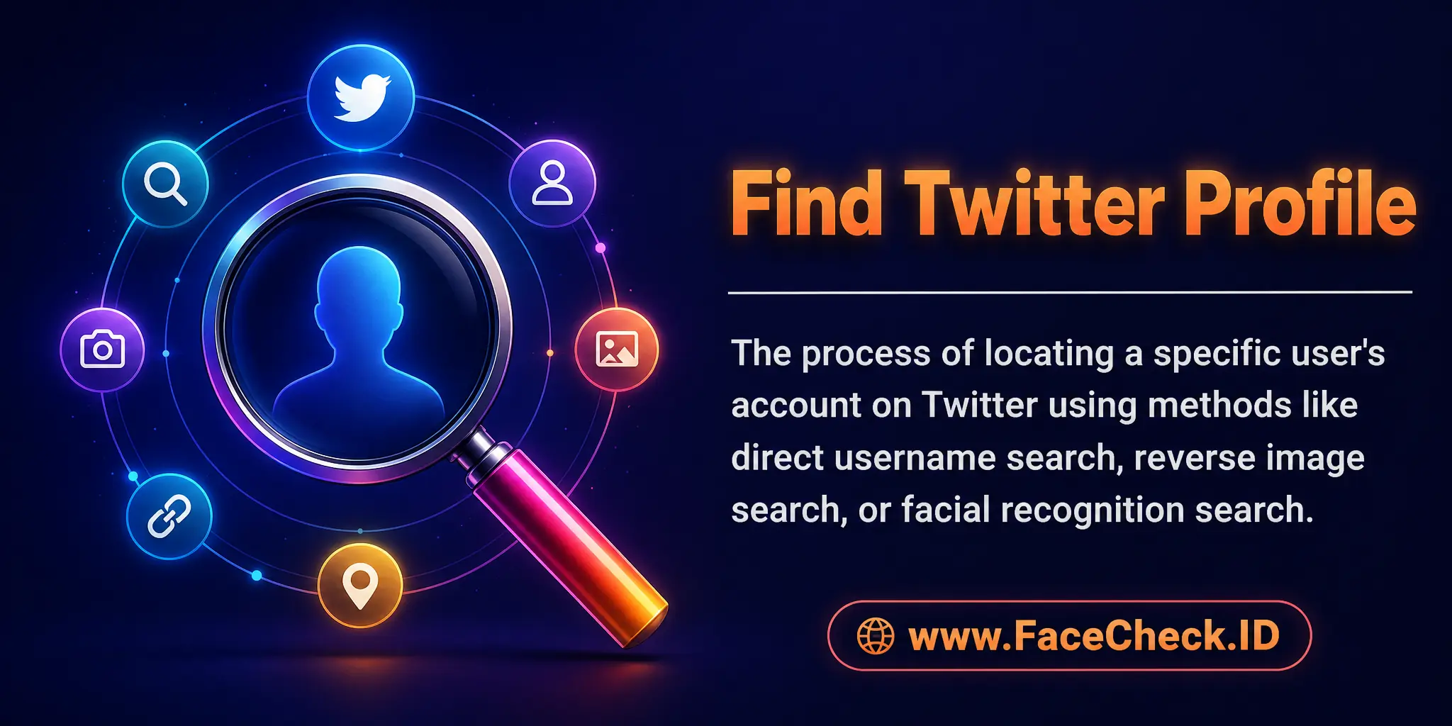 Find Twitter Profile is the process of locating a specific user's account on Twitter using methods like direct username search, reverse image search, or facial recognition search.