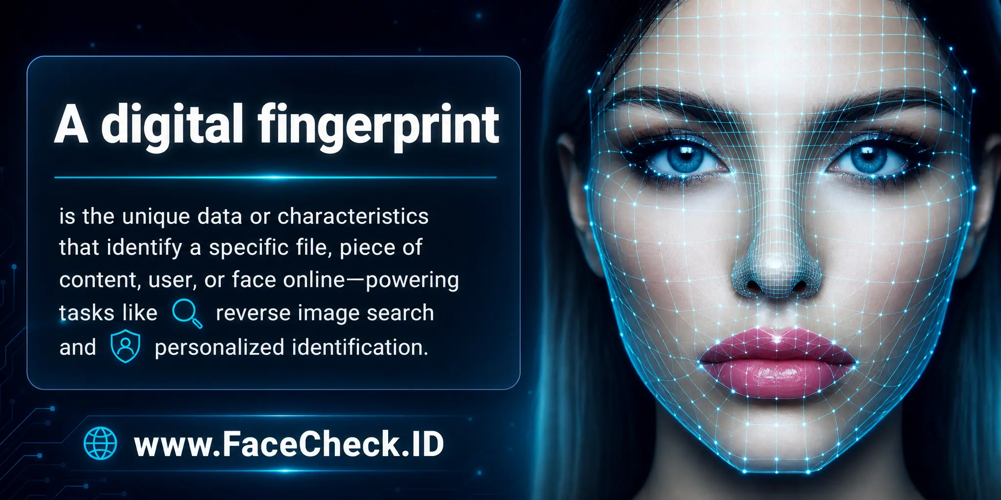 A digital fingerprint is the unique data or characteristics that identify a specific file, content, user, or face in the online world, aiding in tasks like reverse image search or personalized identification.