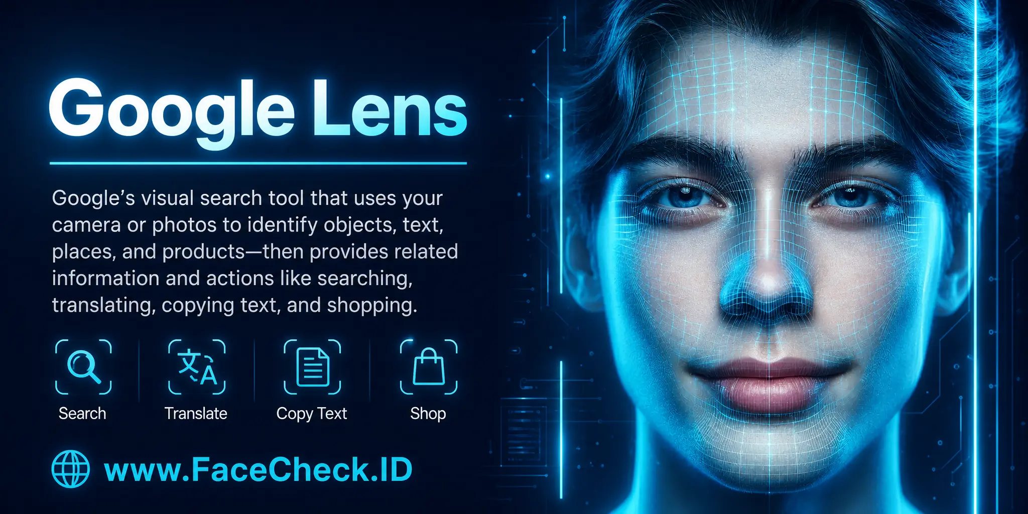 Google Lens is Google’s visual search tool that uses your camera or an image to identify objects, text, places, and products and then provides related information and actions like searching, translating, copying text, or shopping.