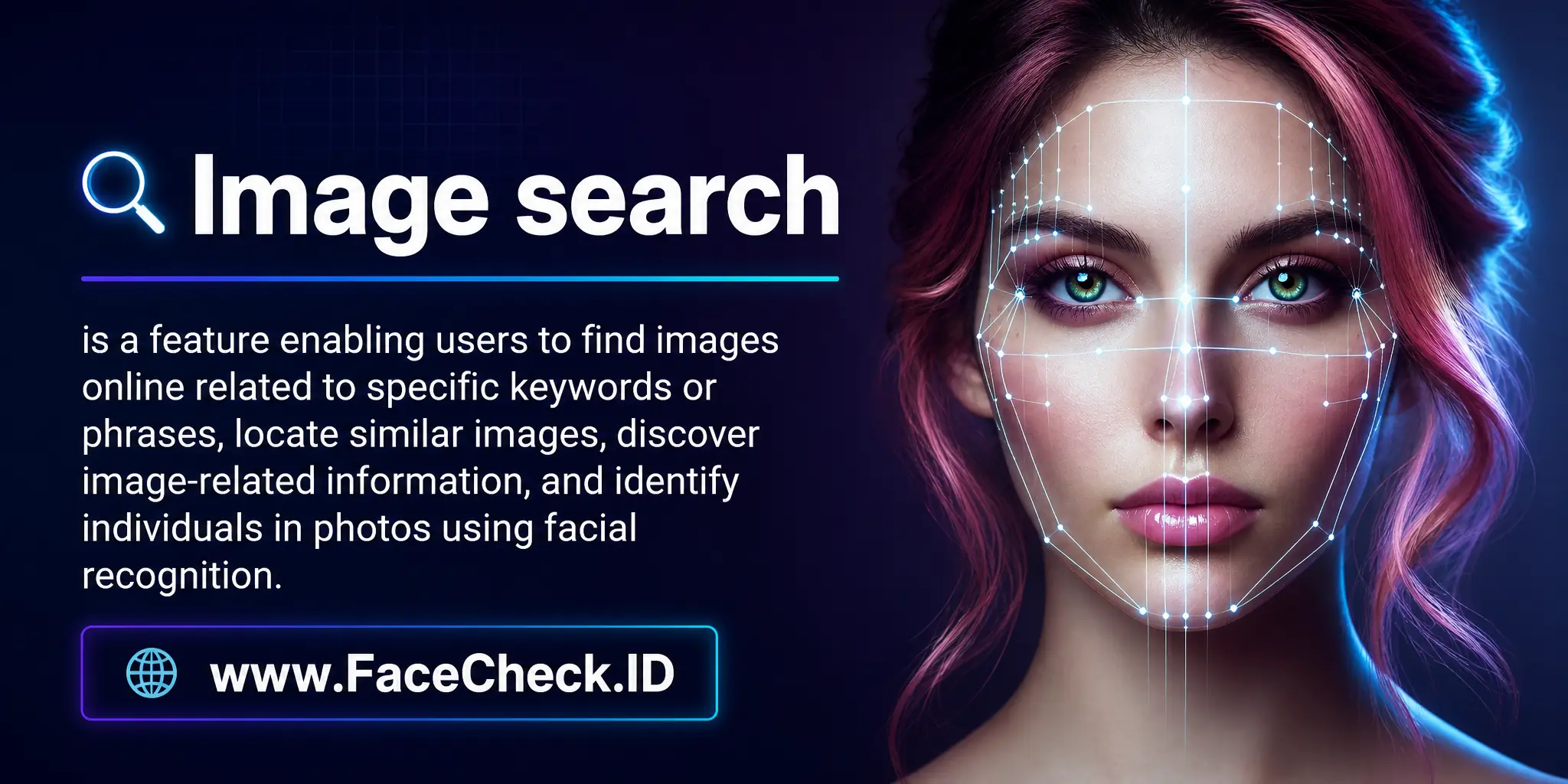 Image search is a feature enabling users to find images online related to specific keywords or phrases, locate similar images, discover image-related information, and identify individuals in photos using facial recognition.