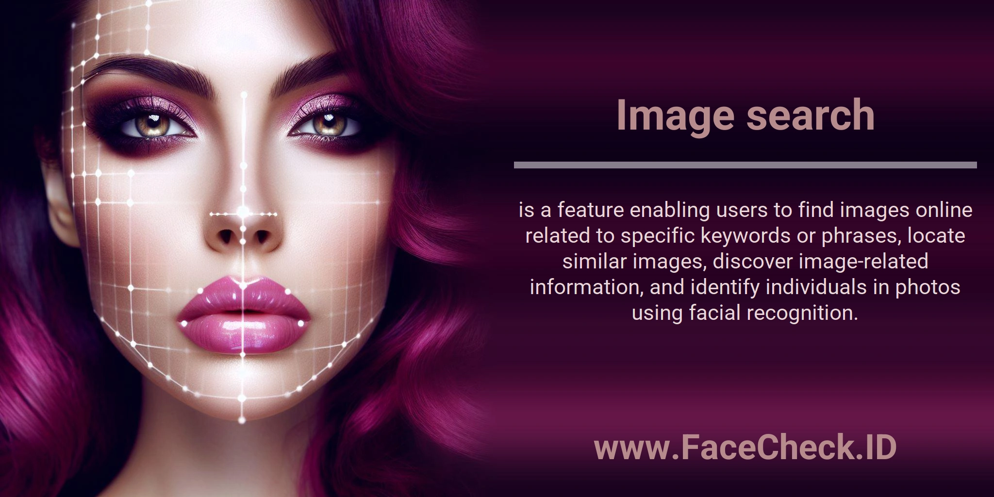 Image search is a feature enabling users to find images online related to specific keywords or phrases, locate similar images, discover image-related information, and identify individuals in photos using facial recognition.