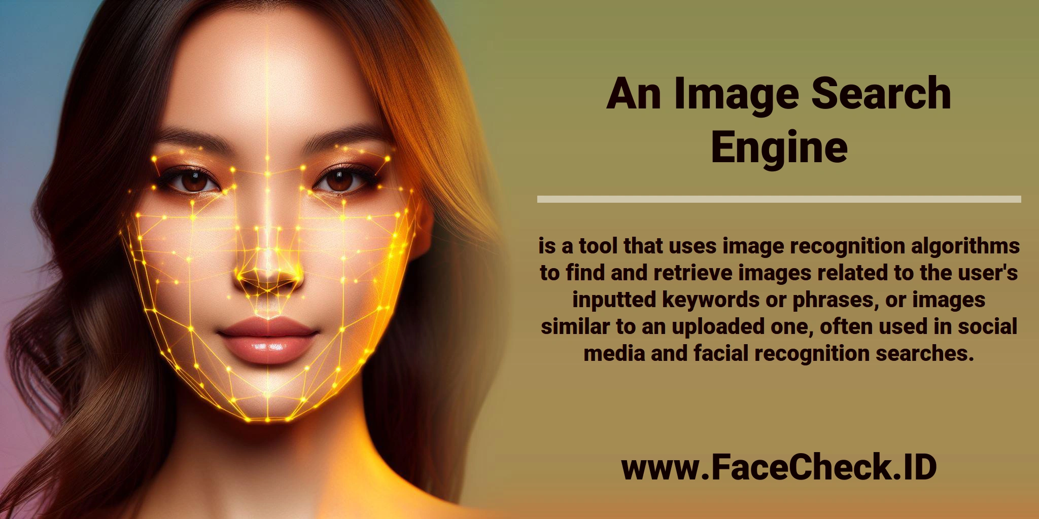 An <b>Image Search Engine</b> is a tool that uses image recognition algorithms to find and retrieve images related to the user's inputted keywords or phrases, or images similar to an uploaded one, often used in social media and facial recognition searches.