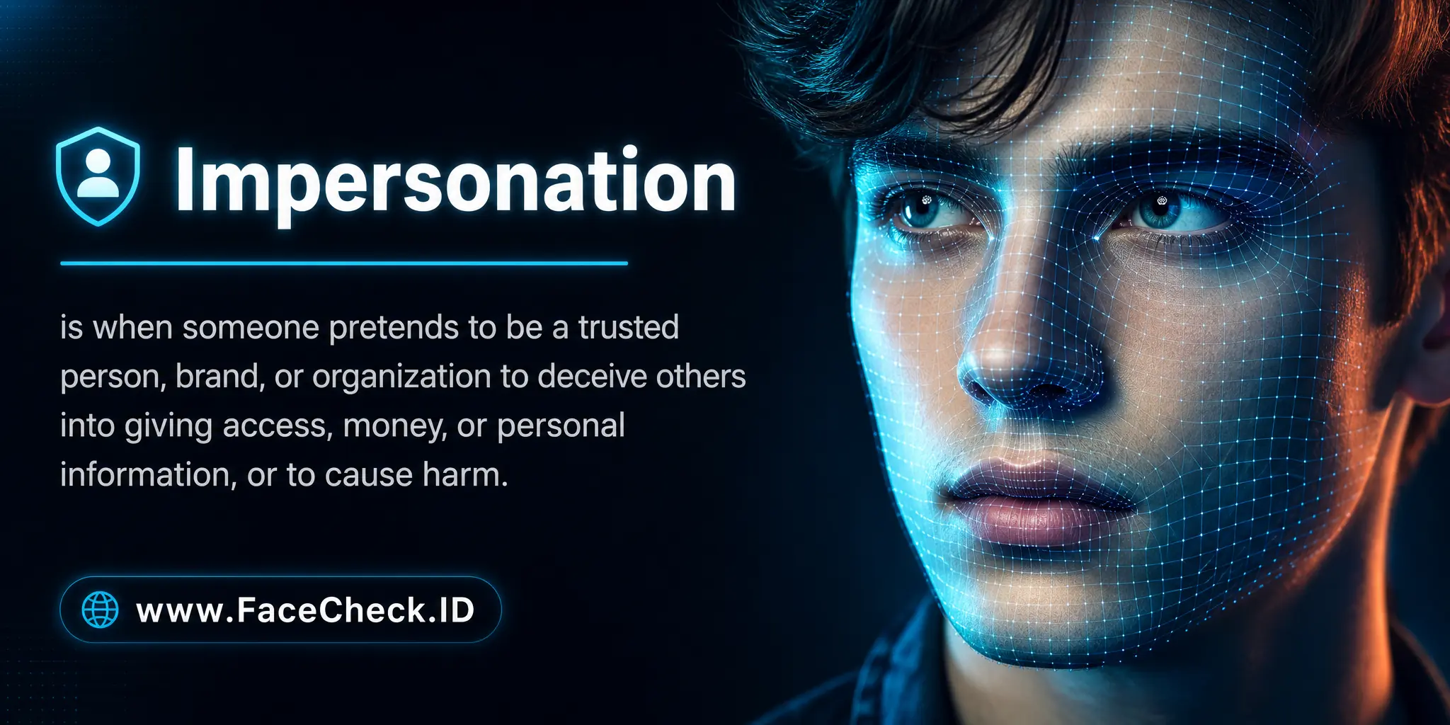 Impersonation is when someone pretends to be a trusted person, brand, or organization to deceive others into giving access, money, or personal information, or to cause harm.