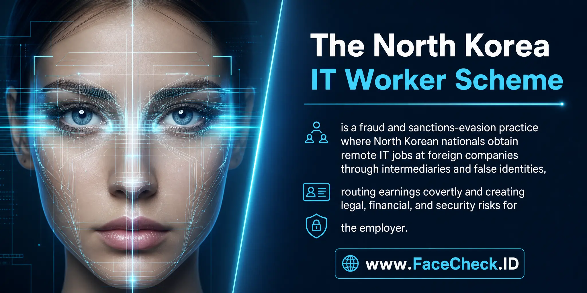 The North Korea IT Worker Scheme is a fraud and sanctions-evasion practice where North Korean nationals obtain remote IT jobs at foreign companies through intermediaries and false identities, routing earnings covertly and creating legal, financial, and security risks for the employer.