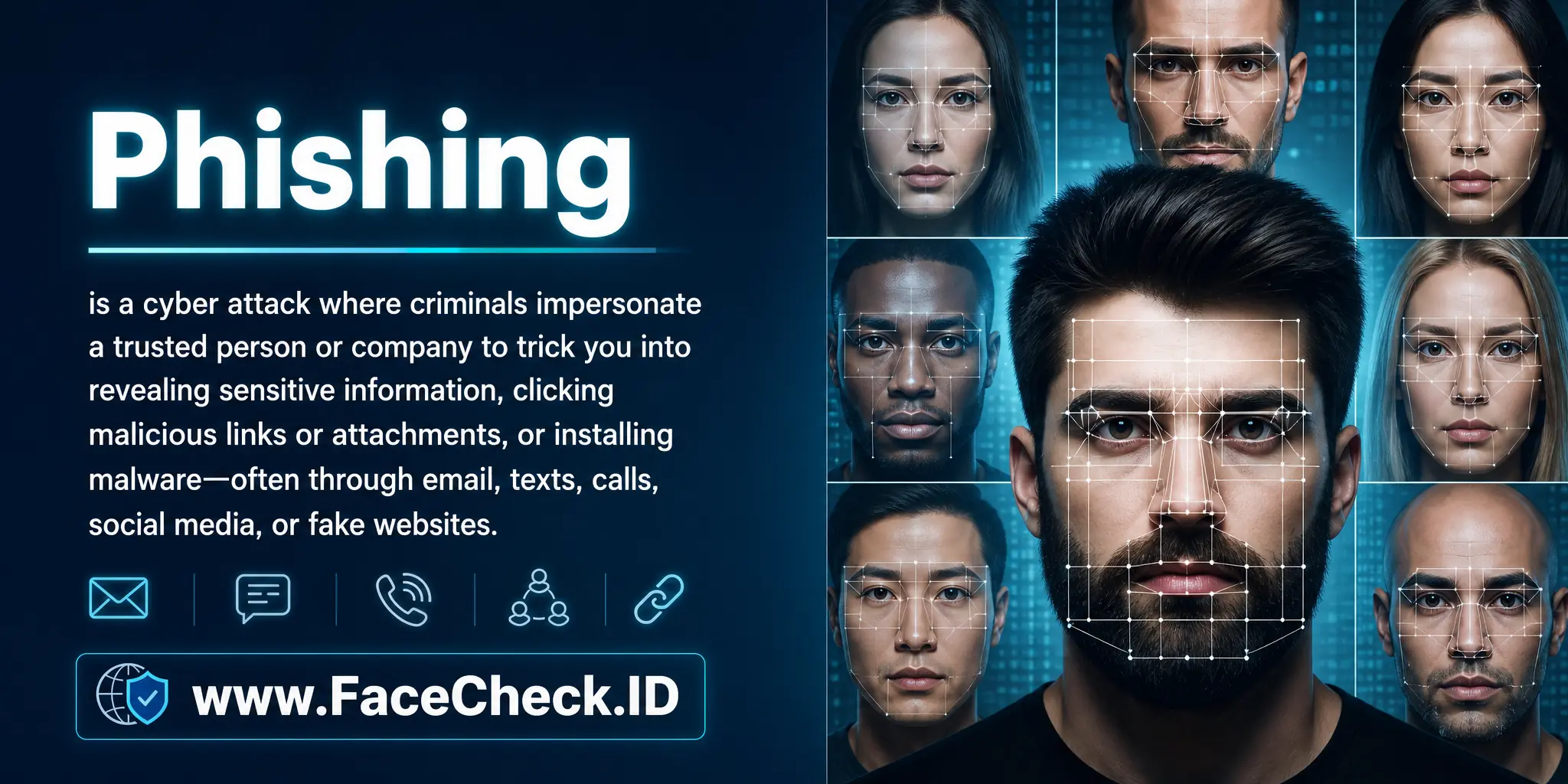 Phishing is a cyber attack where criminals impersonate a trusted person or company to trick you into revealing sensitive information, clicking malicious links or attachments, or installing malware, often through email, texts, calls, social media, or fake websites.