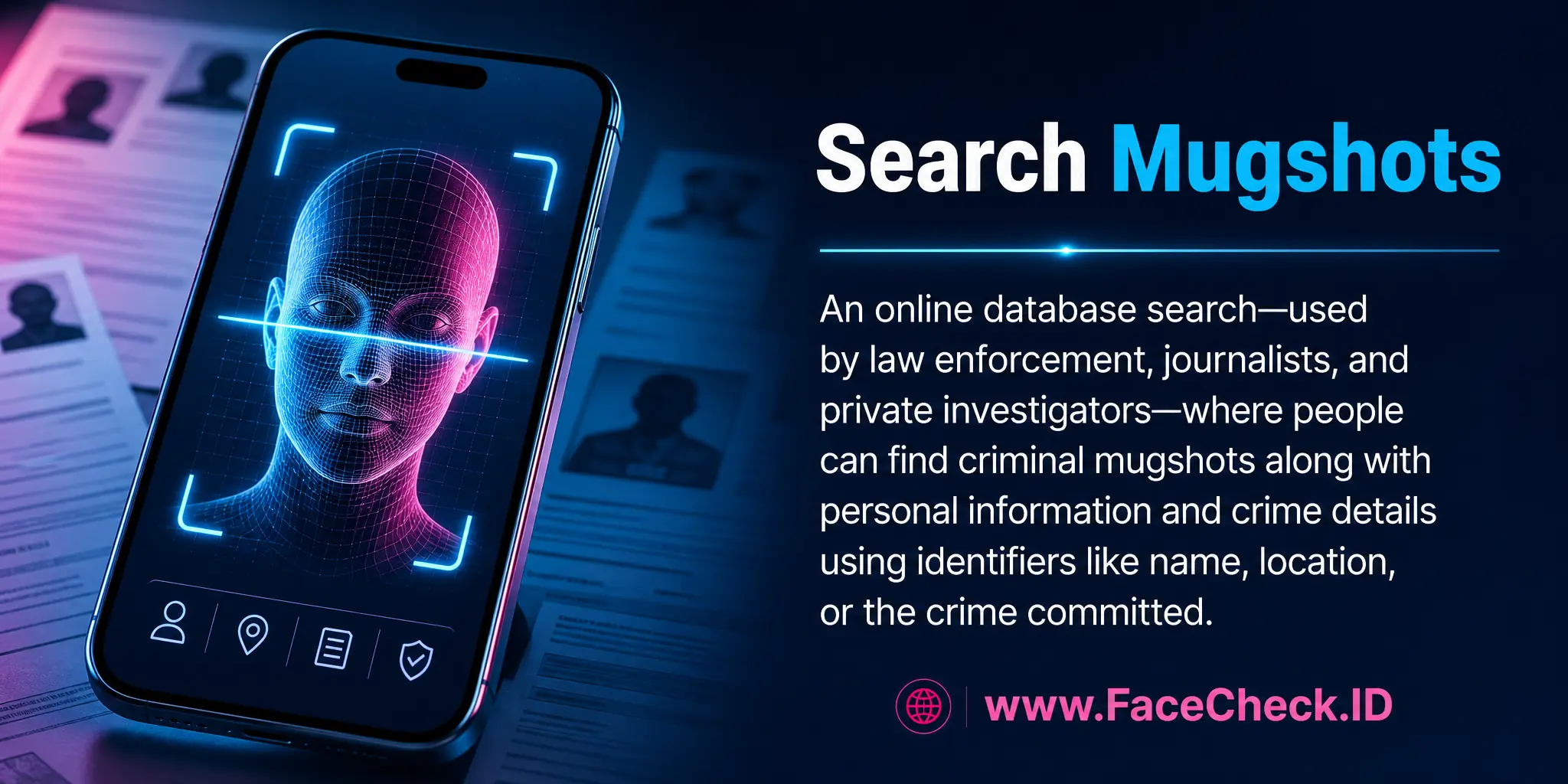 Search Mugshots refers to an online database search, typically used by law enforcement, journalists, and private investigators, where individuals can find criminal mugshots along with personal information and crime details using identifiers like name, location, or the crime committed.